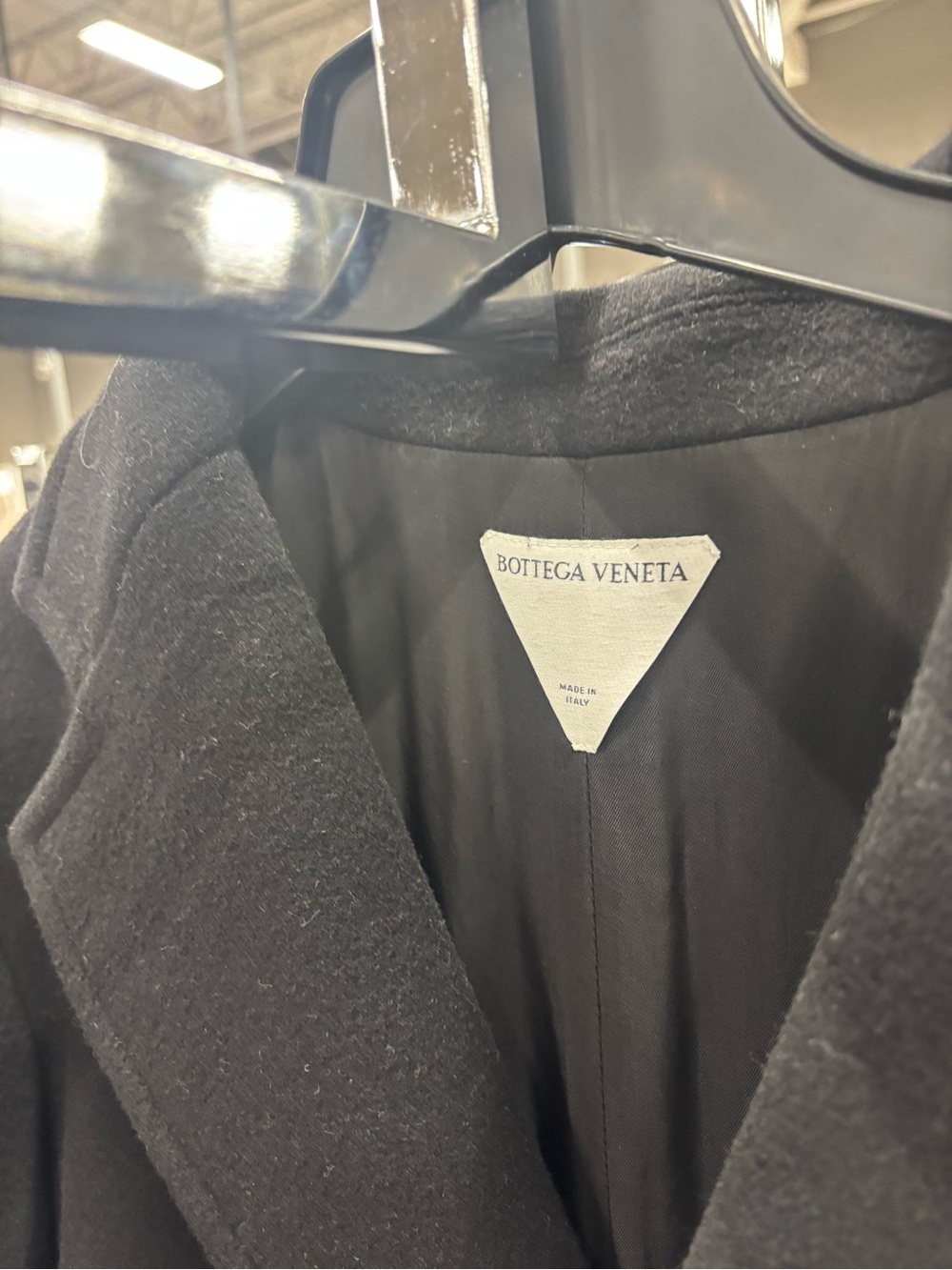 Bottega Veneta Black Wool Pea Coat